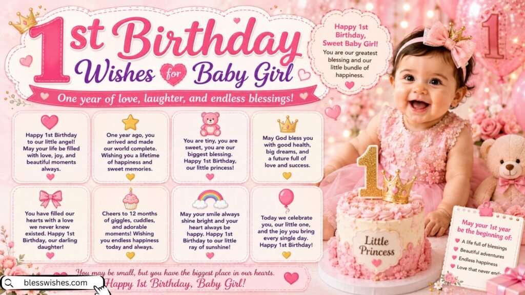 1st Birthday Wishes for Baby Girl