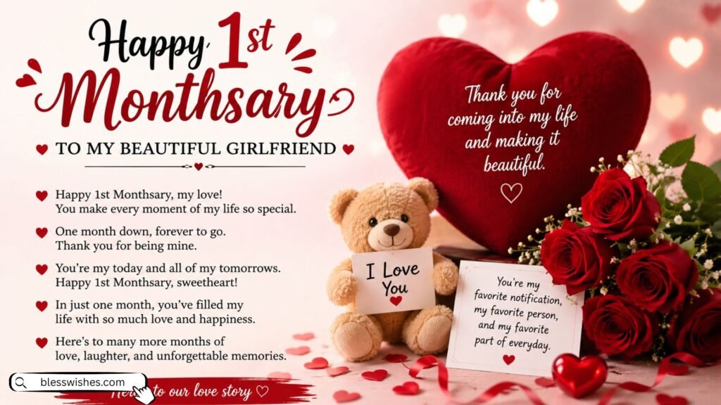 1st Monthsary Wishes for Girlfriend