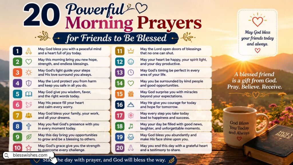 20 Powerful Morning Prayers for Friends to Be Blessed