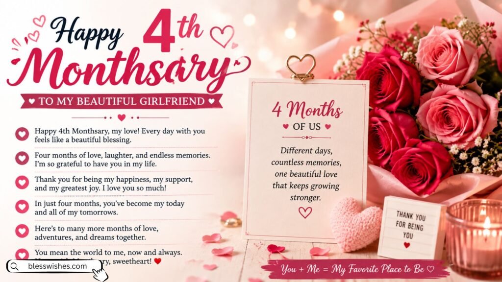 4th Monthsary Messages for Girlfriend