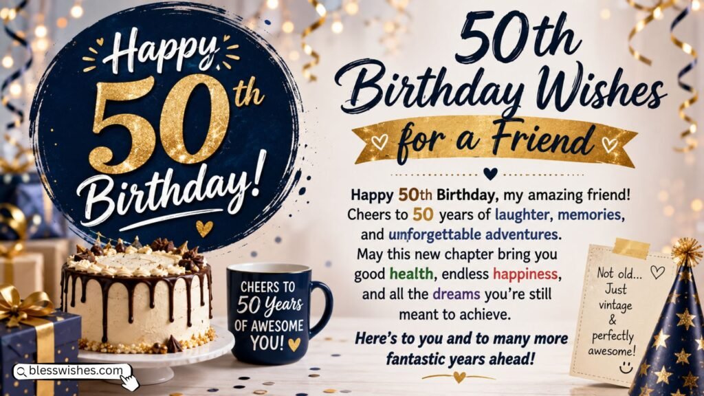 50th Birthday Wishes for a Friend