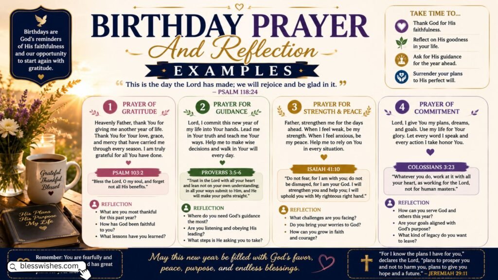 Birthday Prayer And Reflection Examples