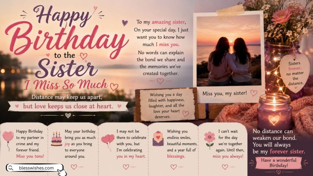 Birthday Wishes for a Sister You Miss