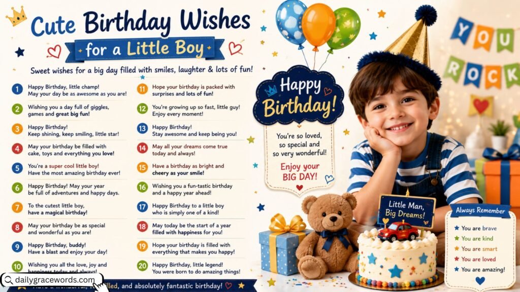Cute Birthday Wishes for a Little Boy