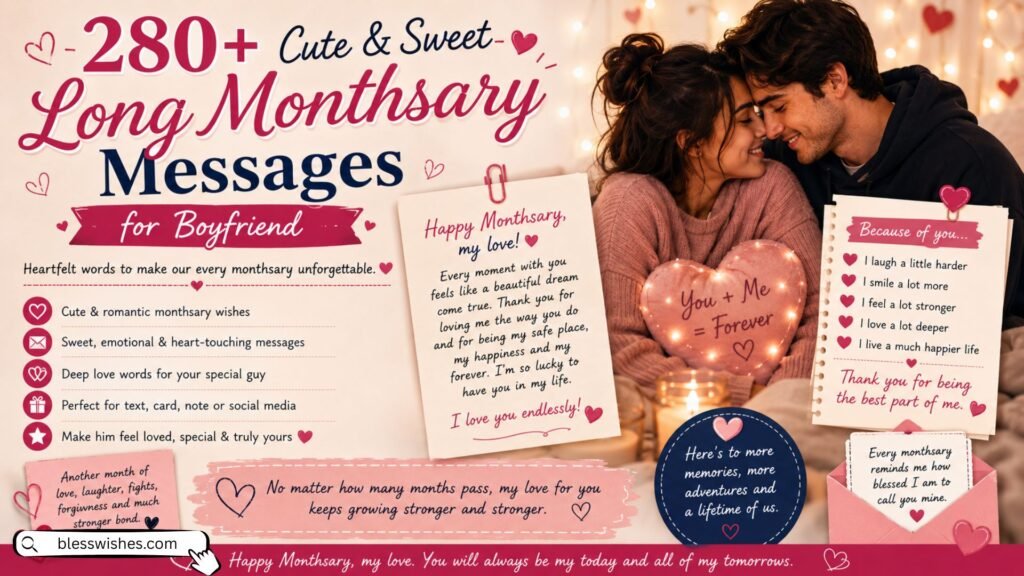 Cute & Sweet Long Monthsary Messages for Boyfriend