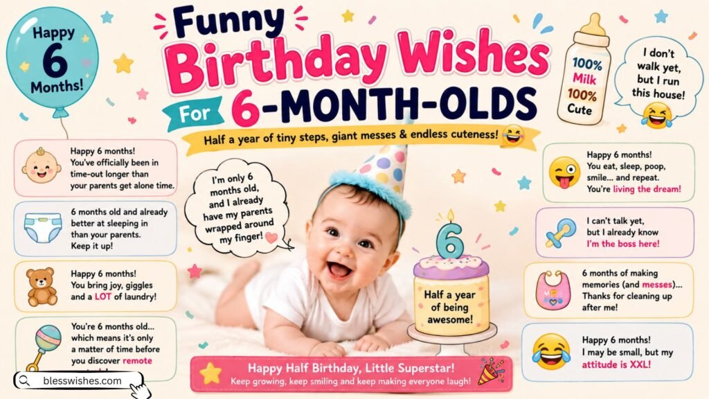 Funny Birthday Wishes For 6-Month-Olds