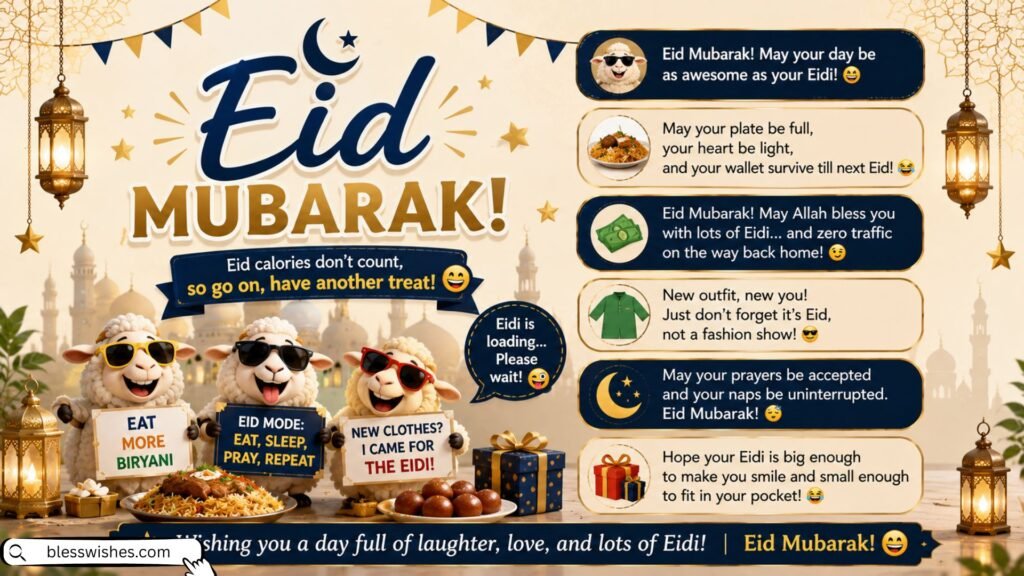 Funny Eid Mubarak Wishes to Make Everyone Smile