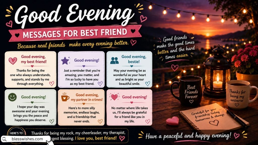 Good Evening Messages for Best Friend