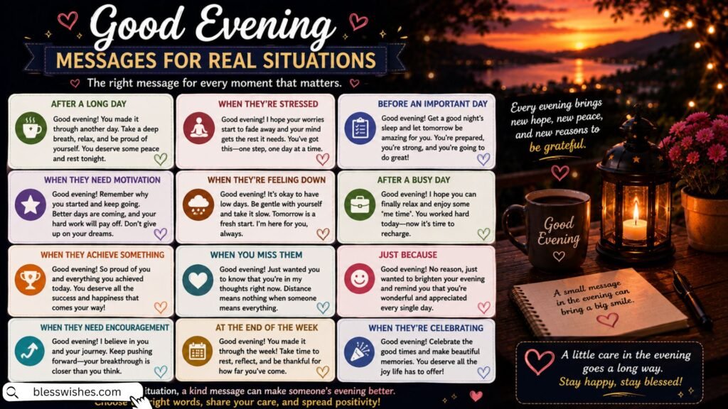 Good Evening Messages for Real Situations