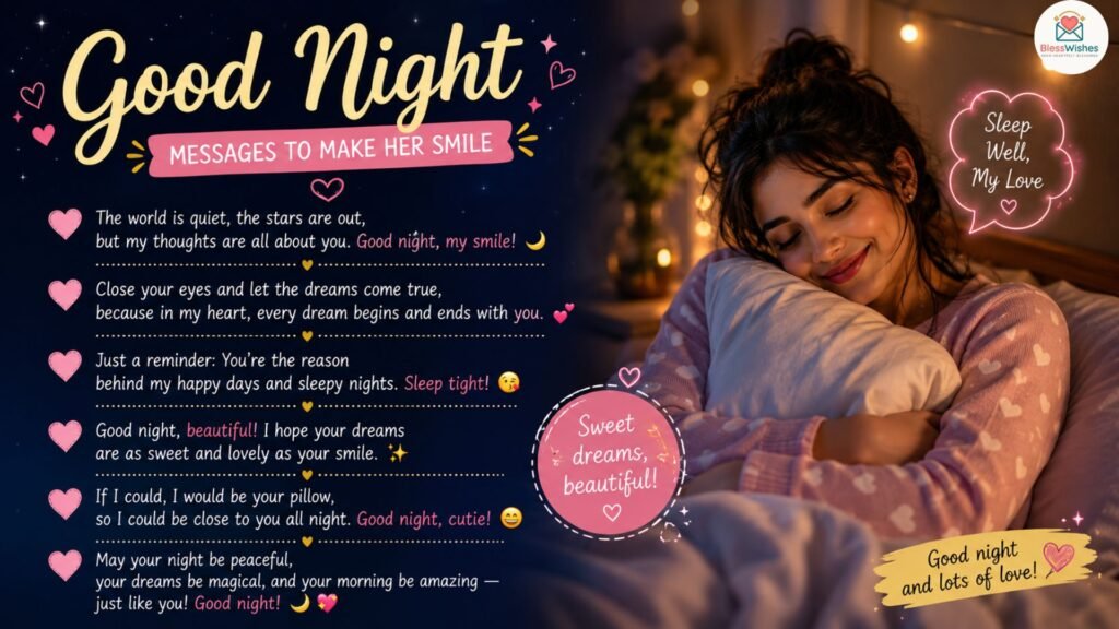 Good Night Messages To Make Her Smile