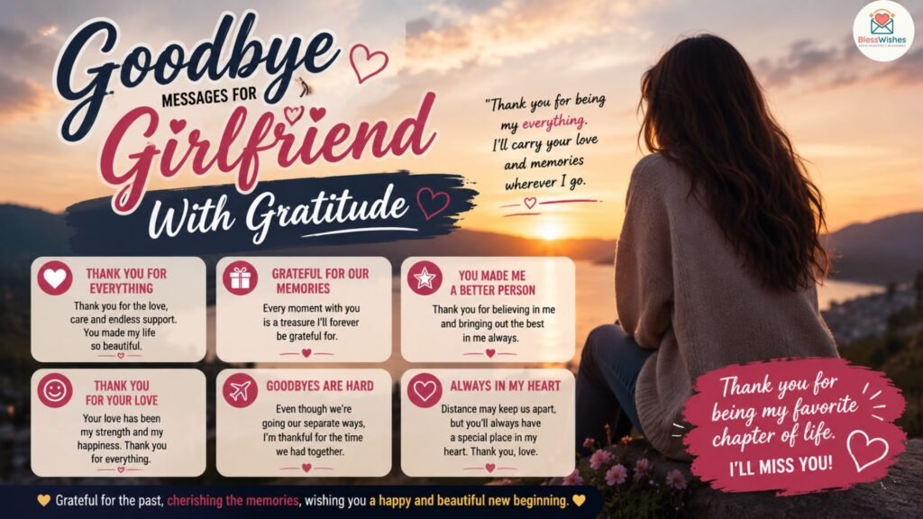 Goodbye Messages for Girlfriend With Gratitude
