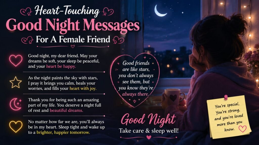 Heart-Touching Good Night Messages For A Female Friend