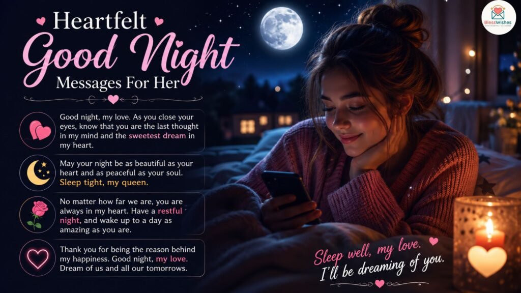 Heartfelt Good Night Messages For Her
