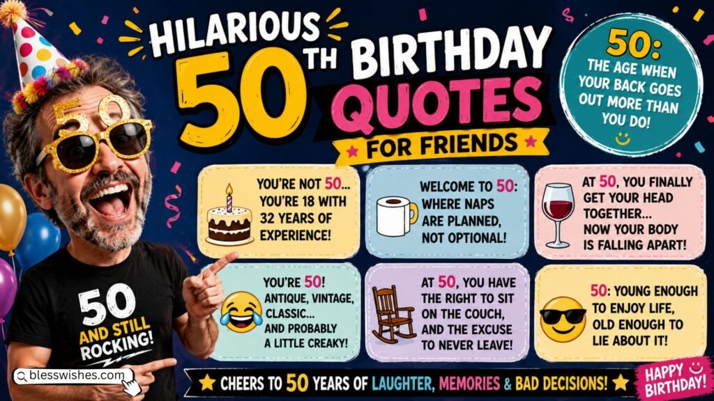 Hilarious 50th Birthday Quotes for Friends