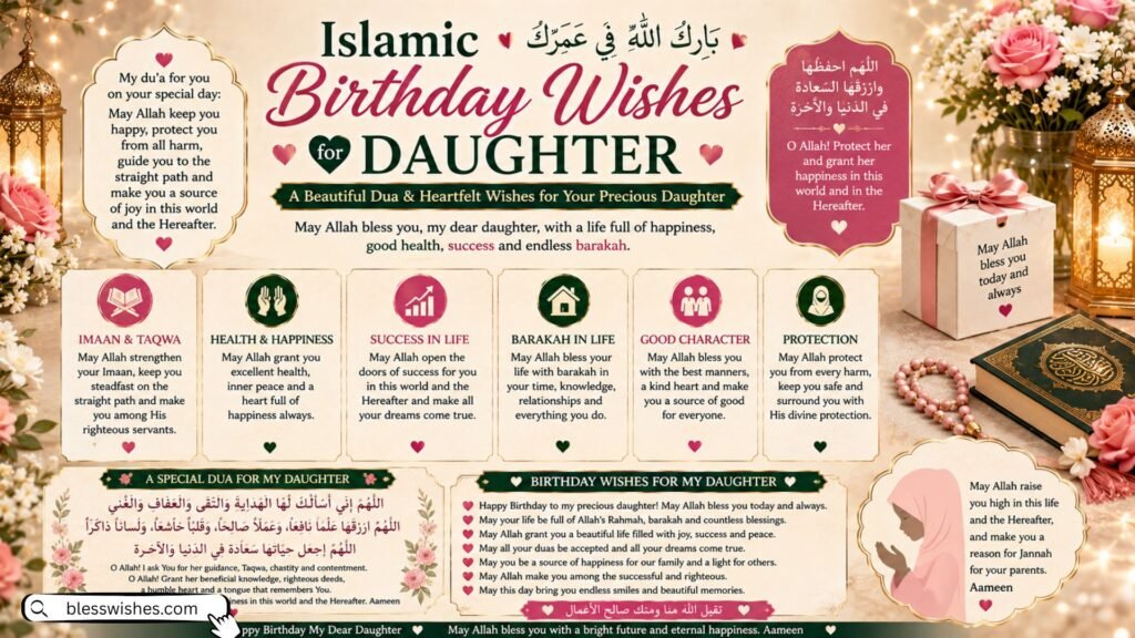 Islamic Birthday Wishes for Daughter