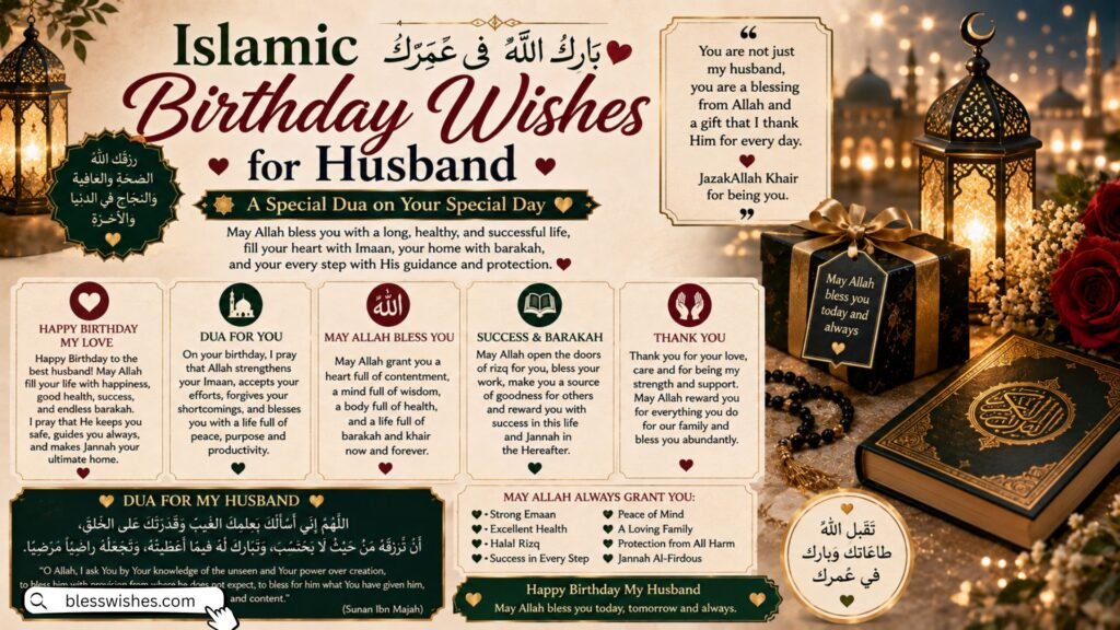 Islamic Birthday Wishes for Husband