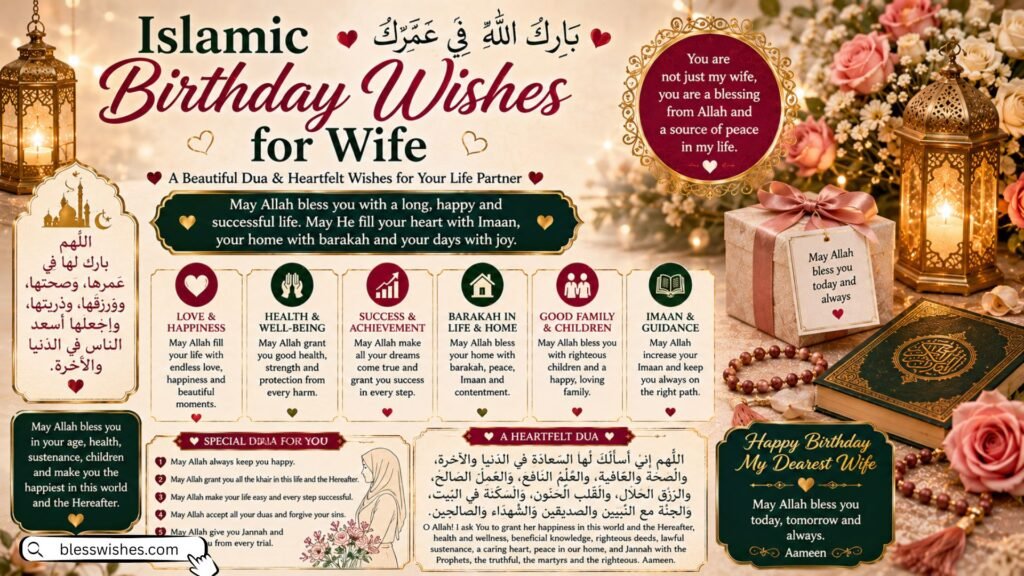 Islamic Birthday Wishes for Wife