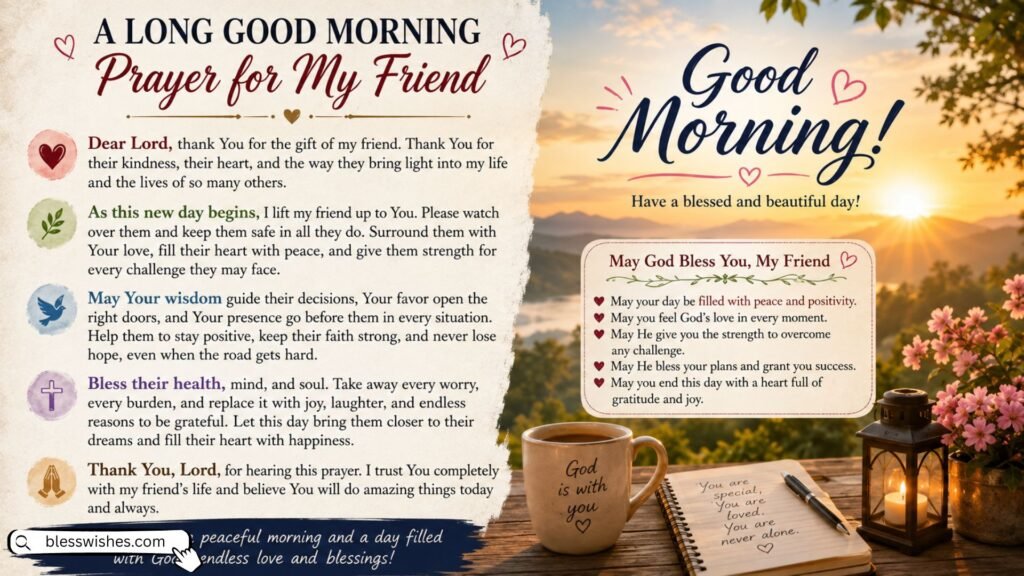 Long Good Morning Prayer Messages for a Friend