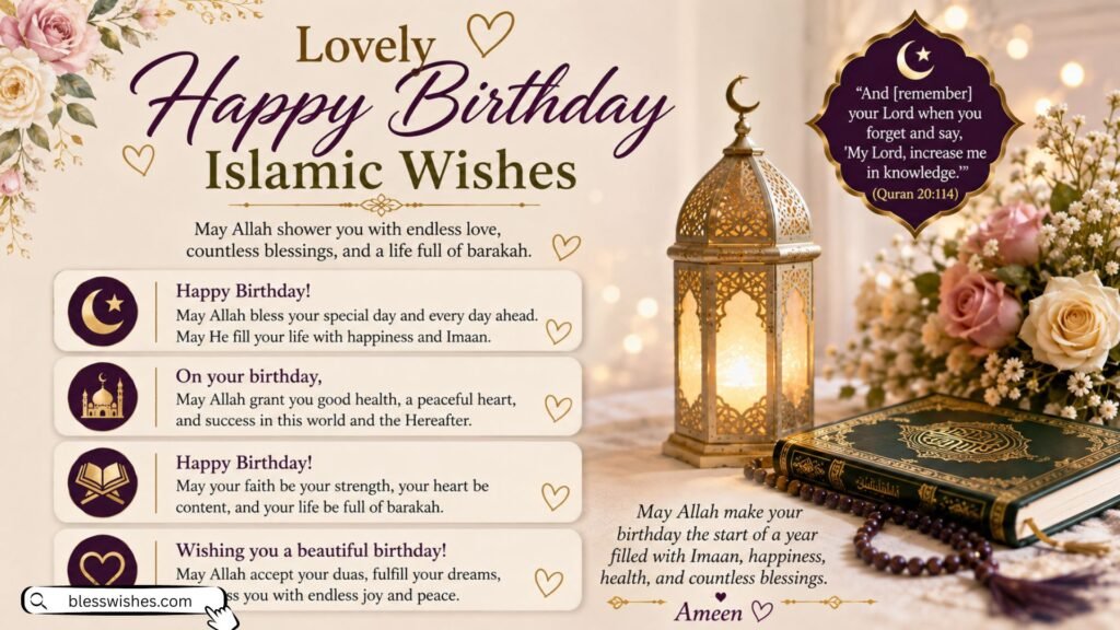 Lovely Happy Birthday Islamic Wishes