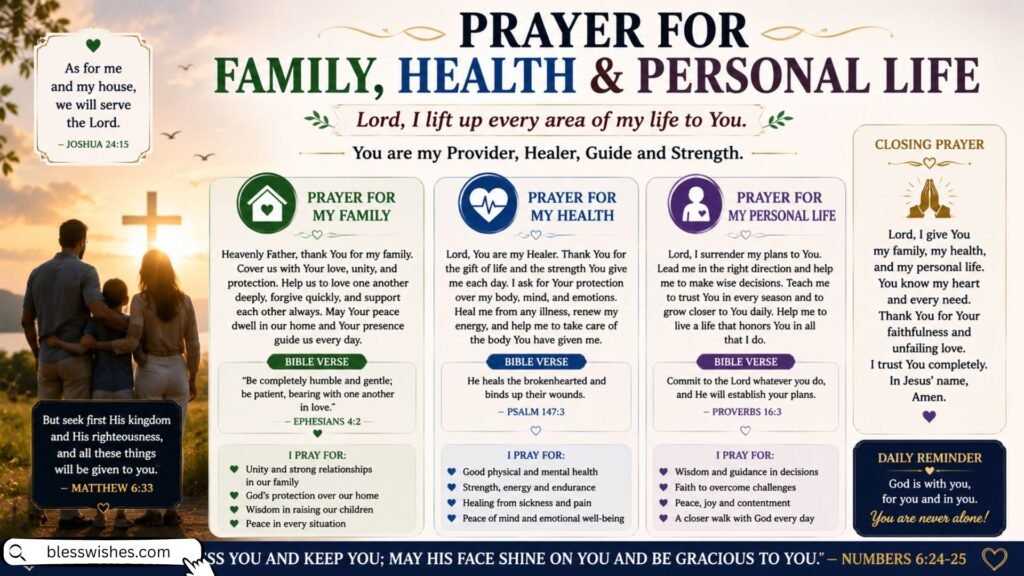 Prayer for Family, Health and Personal Life
