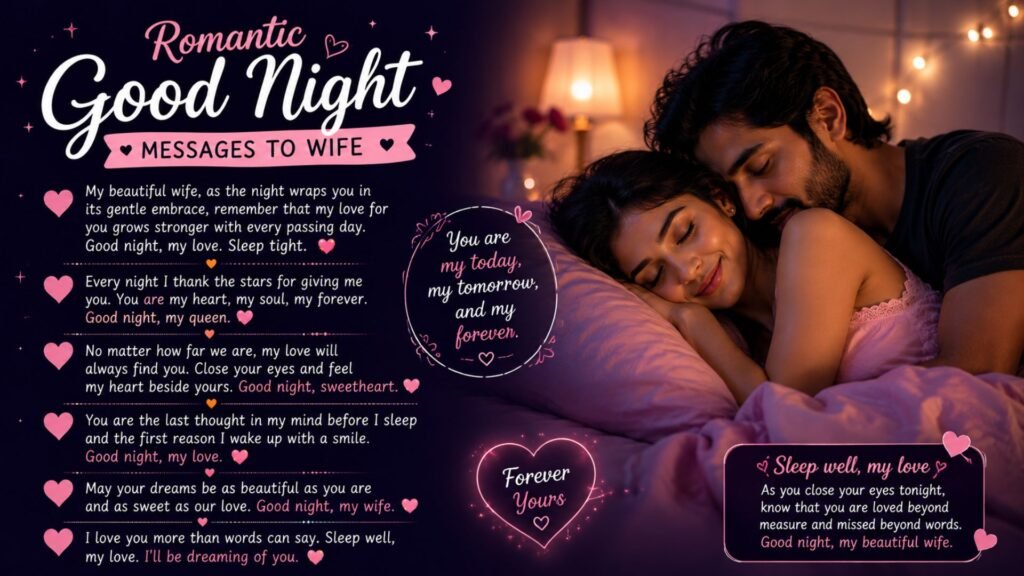 Romantic Good Night Messages To Wife
