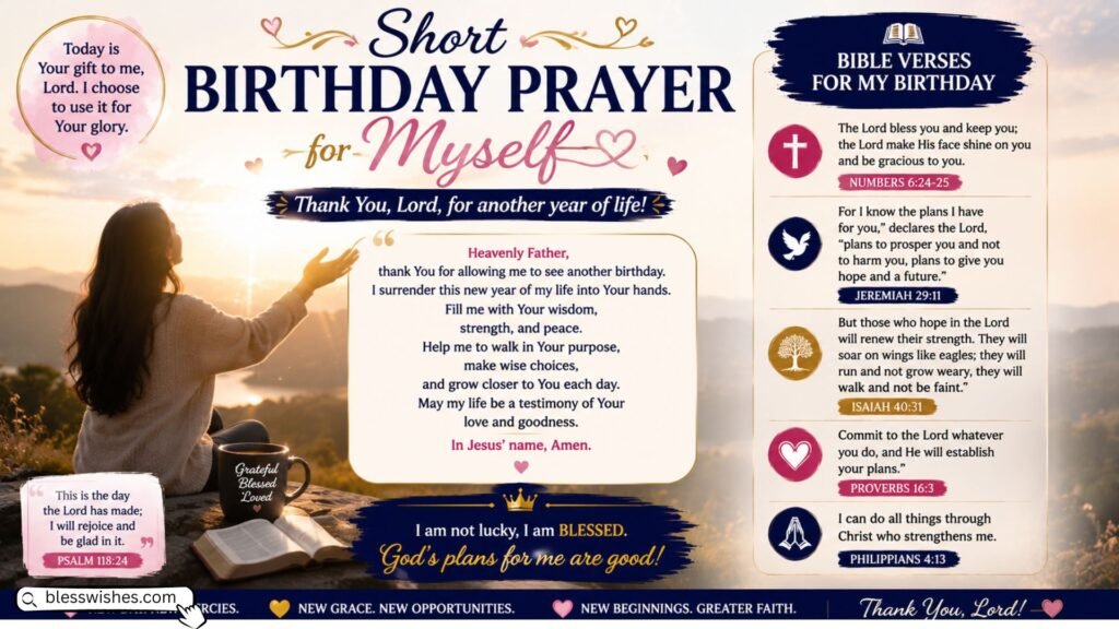 Short Birthday Prayer for Myself with Bible Verses