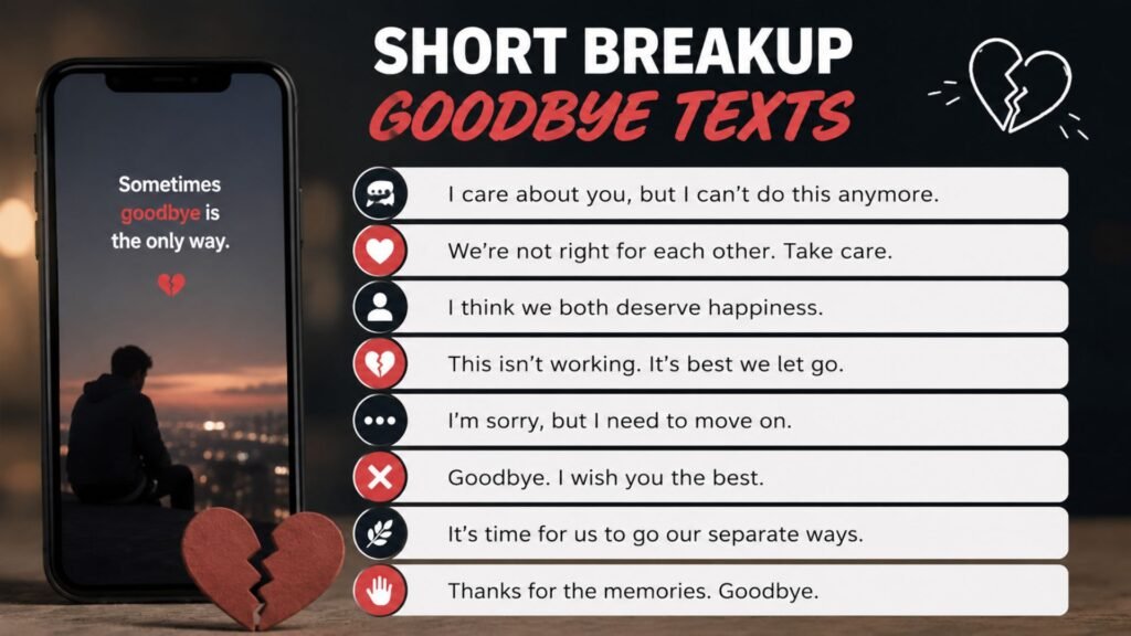 Short Breakup Goodbye Texts