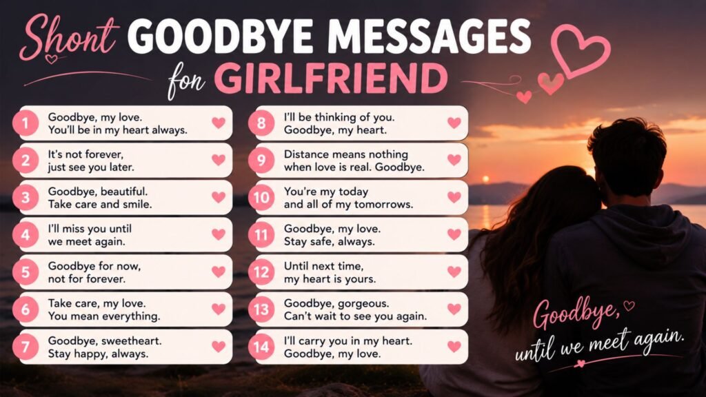 Short Goodbye Messages for Girlfriend