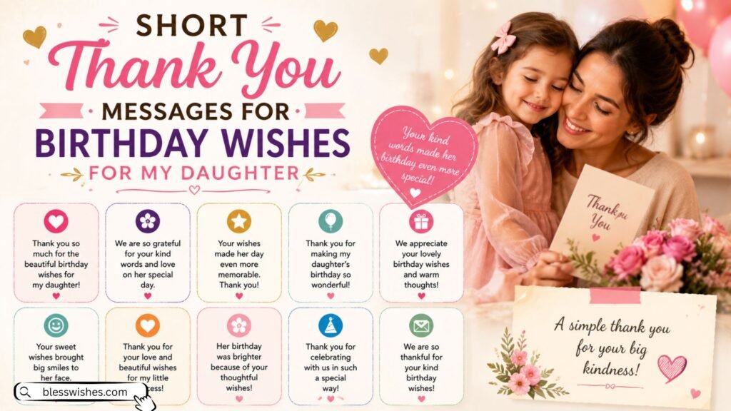 Short Thank You Messages for Birthday Wishes for My Daughter