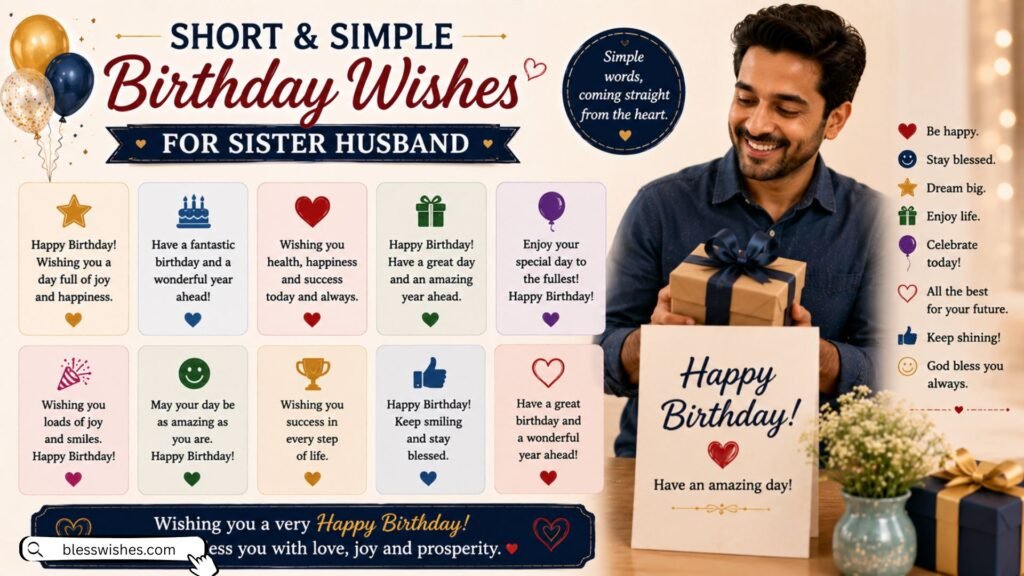 Short and Simple Birthday Wishes for Sister Husband
