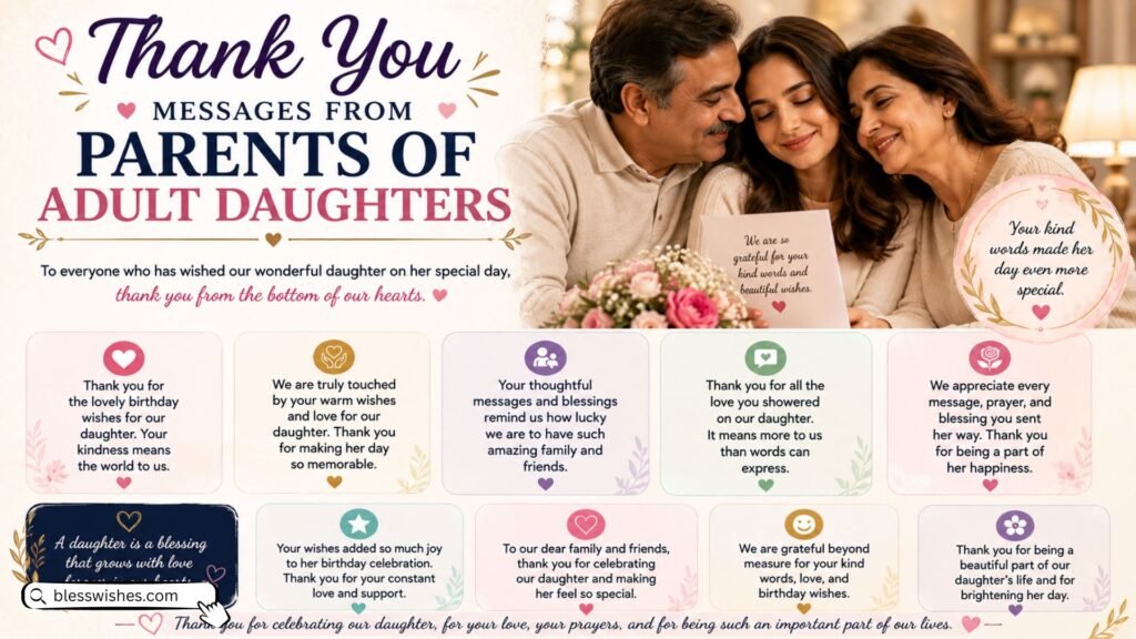 Thank You Messages from Parents of Adult Daughters