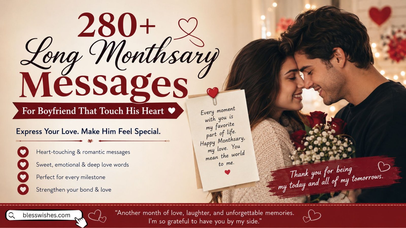 280+ Long Monthsary Messages for Boyfriend That Touch His Heart