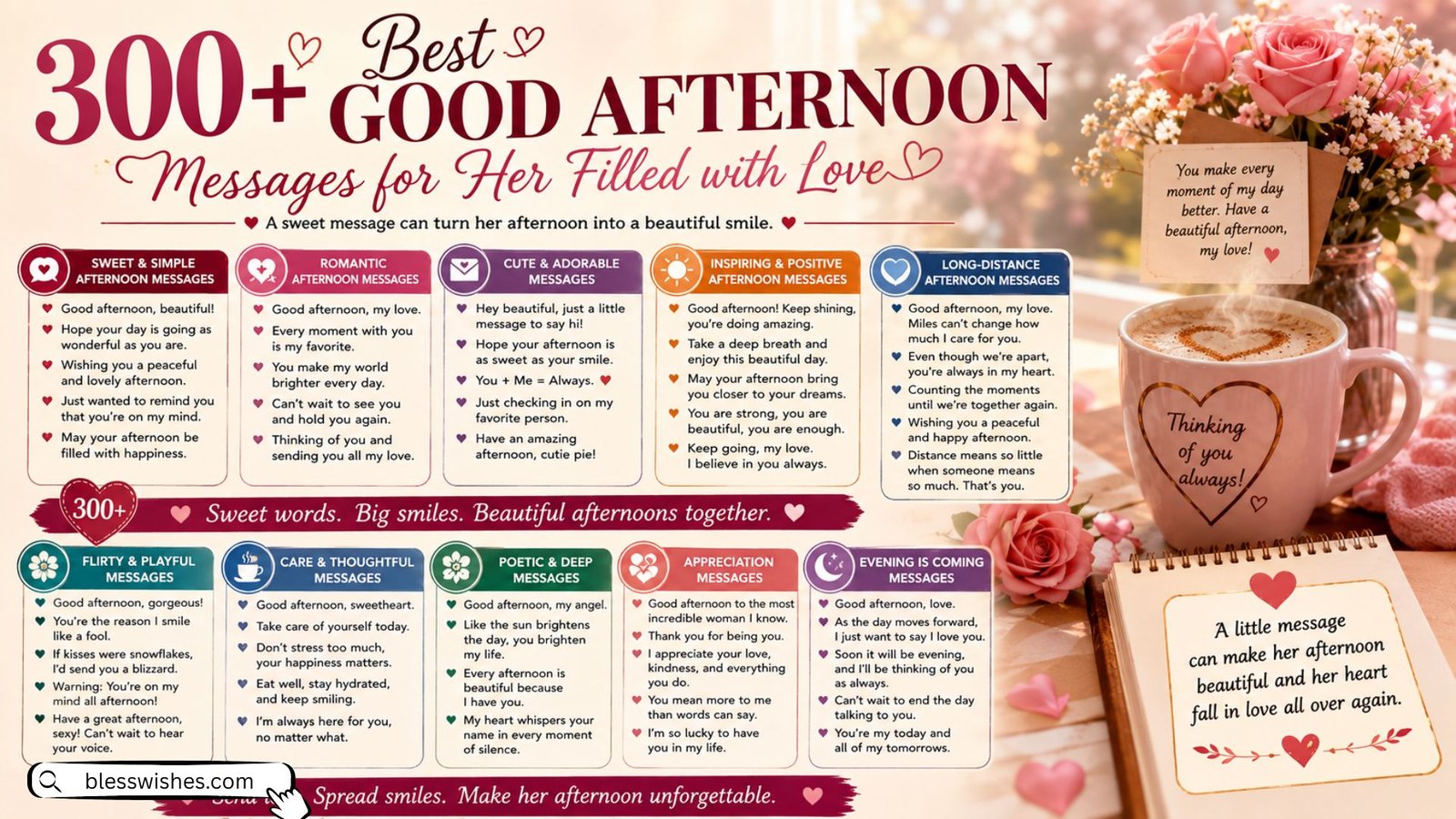 300+ Best Good Afternoon Messages for Her Filled with Love