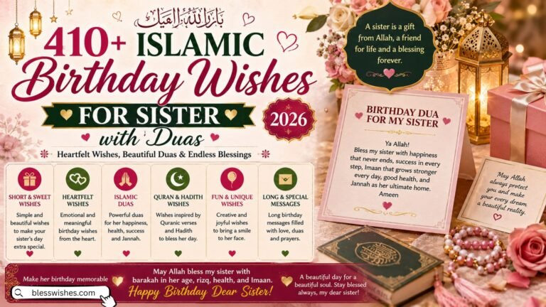 410+ Islamic Birthday Wishes for Sister with Duas (2026)