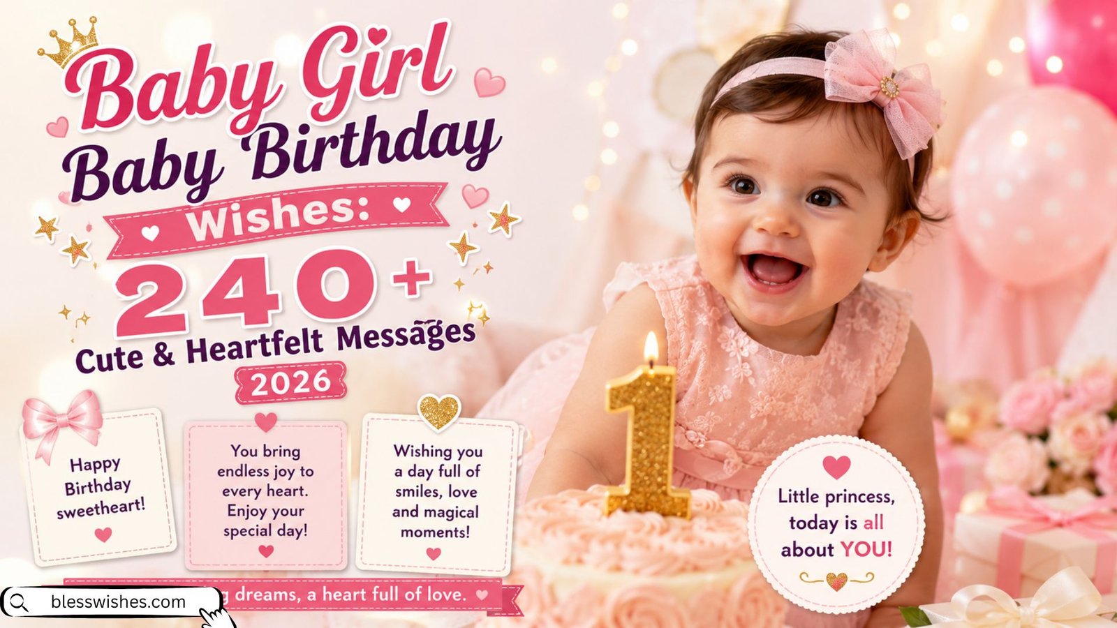 Baby Girl Baby Birthday Wishes 240+ Cute & Heartfelt Messages 2026